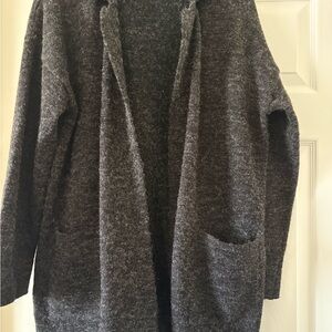 Thread & Supply Dark Heather Gray Open-Front Cardigan